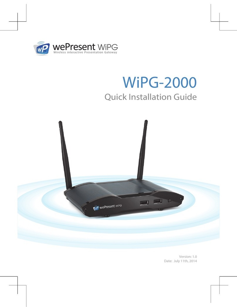 WePresent WiPG-2000 Quick installation guide