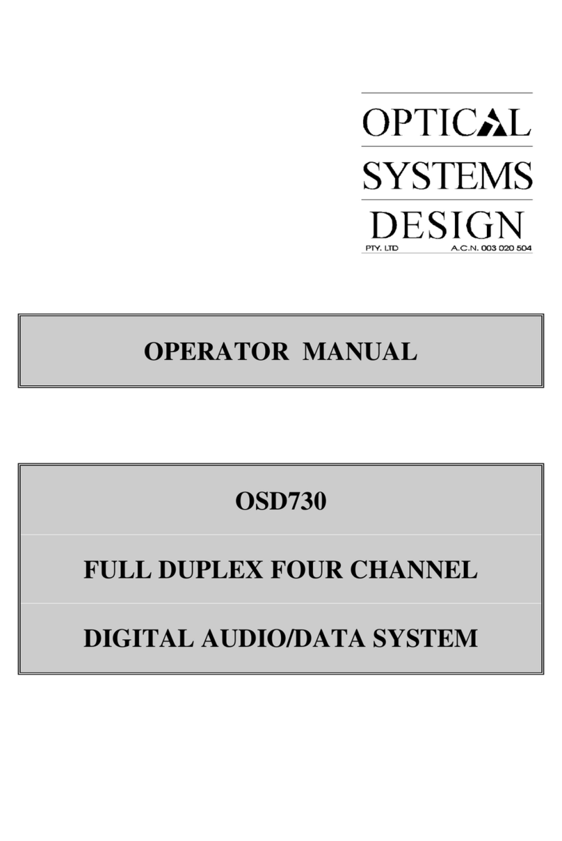Optical Systems Design OSD730 Operator's manual Optical Systems Design OSD730 Operator's manual