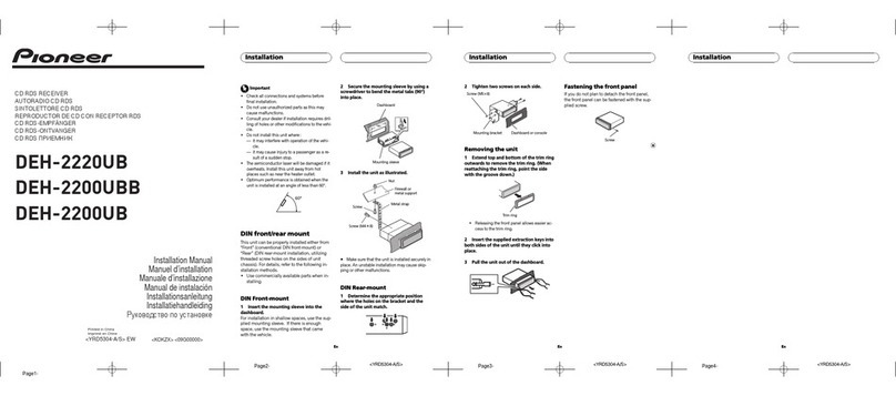 Pioneer DEH-2200UB installation manual Pioneer DEH-2200UB installation manual