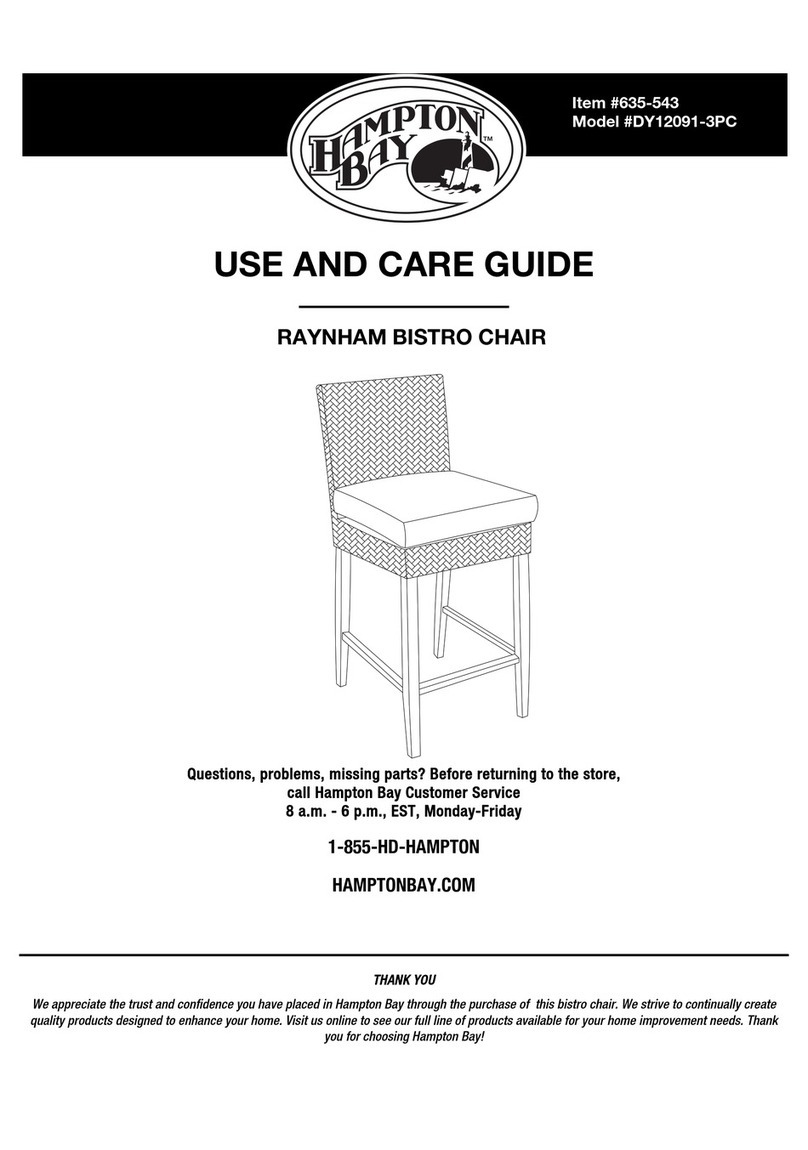 HAMPTON BAY RAYNHAM BISTRO CHAIR Use and care guide