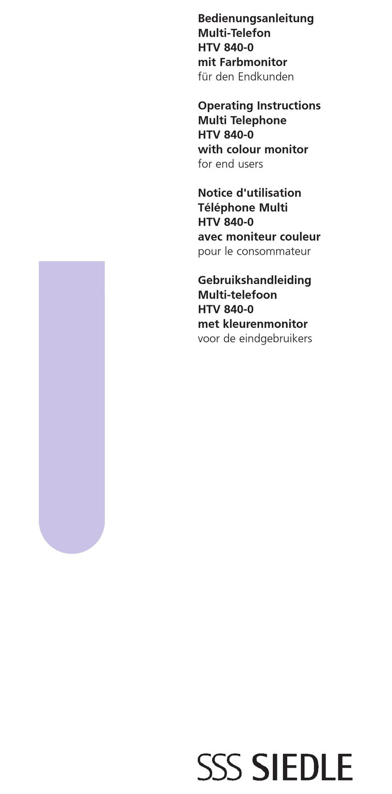 SSS Siedle HTV 840-0 User manual