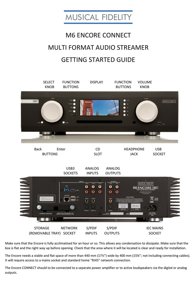 Musical Fidelity M6 ENCORE Getting started guide