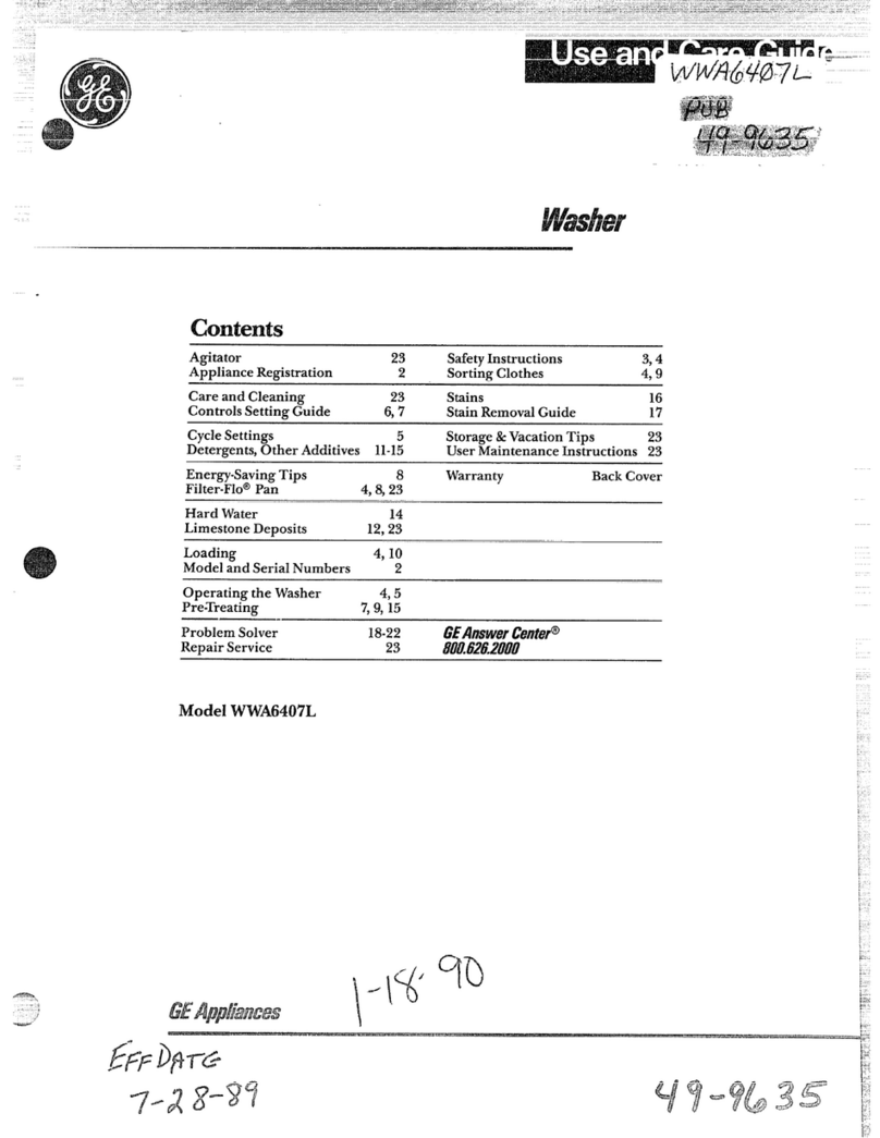 GE WWA6407L User manual