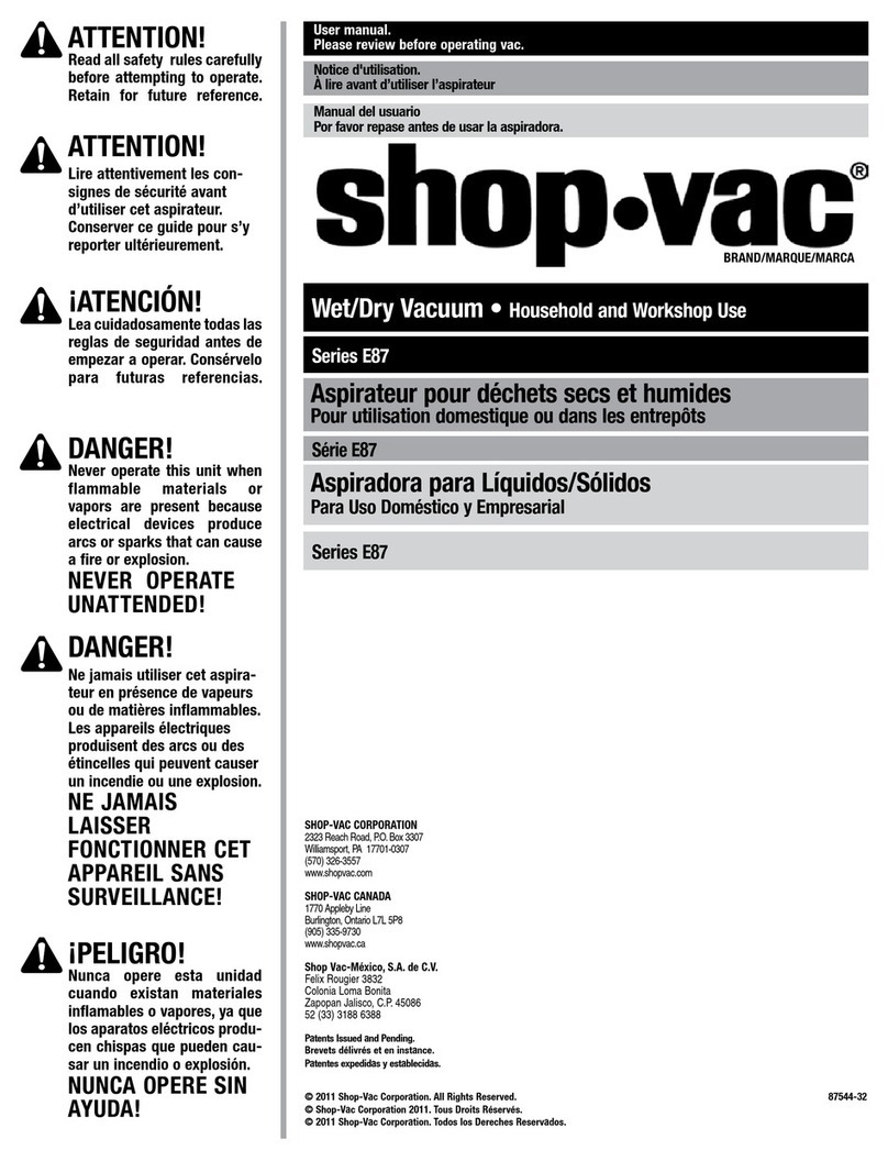 Shop-Vac E87 Series user manual