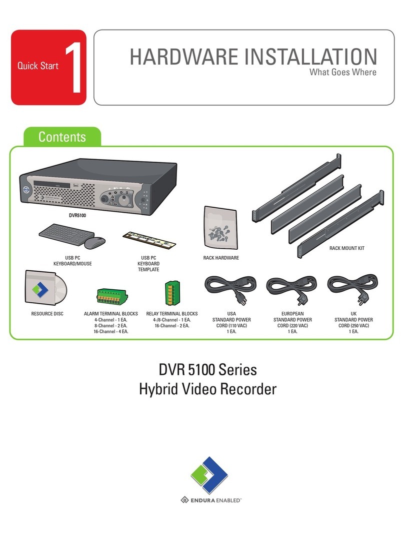 Endura DVR 5100 Series Hardware installation