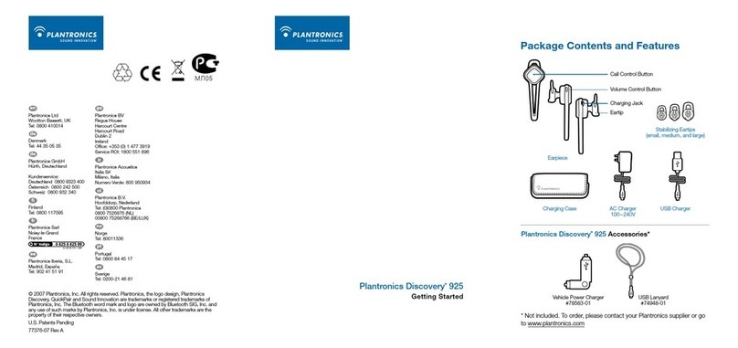 Plantronics DISCOVERY 925 User manual Plantronics DISCOVERY 925 User manual