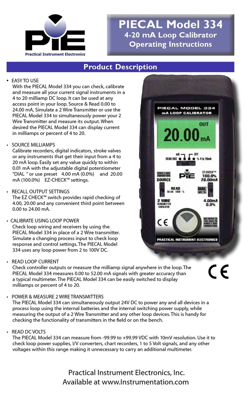 PIE piecal 334 operating instructions