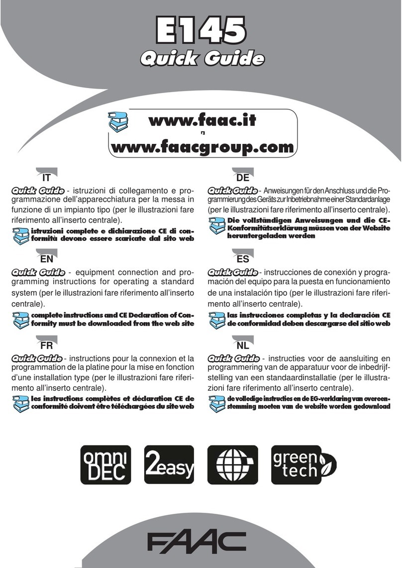 FAAC E145 quick guide