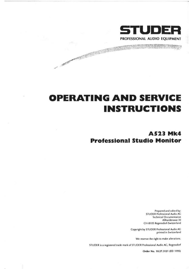 Studer A523 MK4 Operating and service instructions