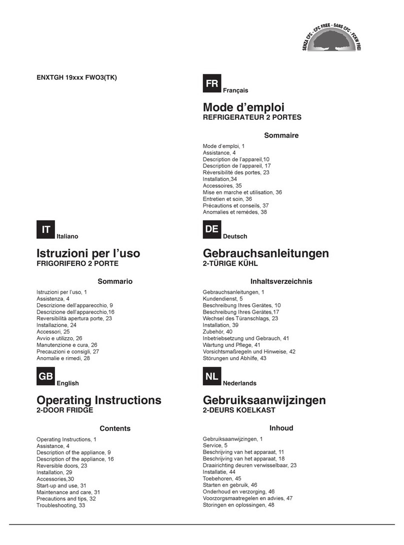 Hotpoint ENXTGH 19xxx FW O3 (TK) Series operating instructions