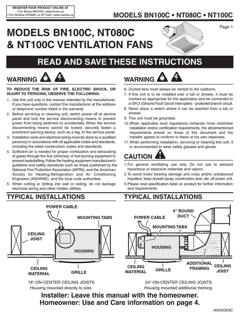 NuTone BN100C User manual