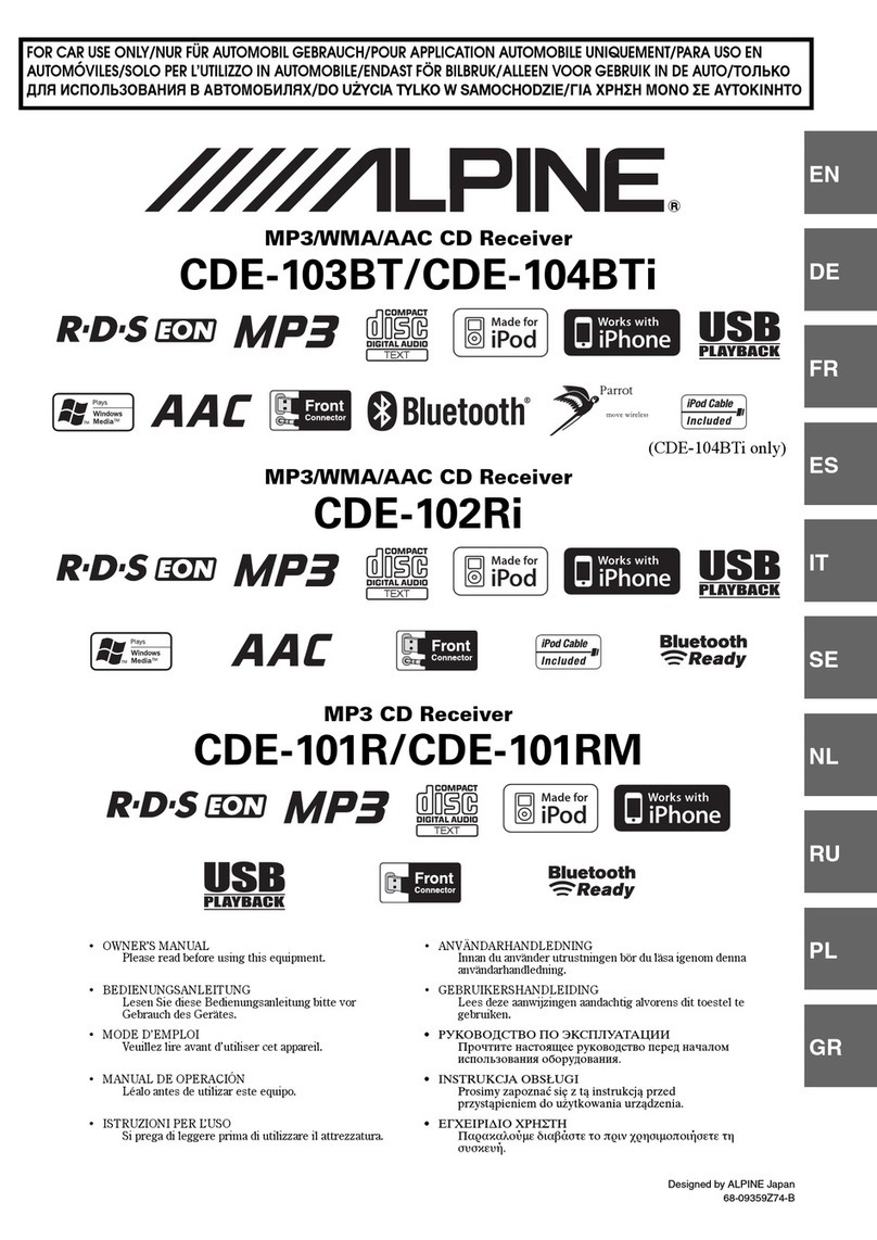 Alpine CDE-102BT User manual
