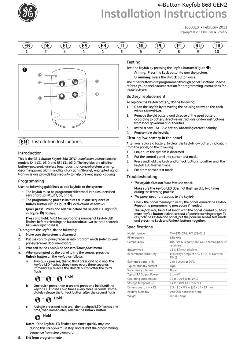 GE 868 GEN2 installation instructions
