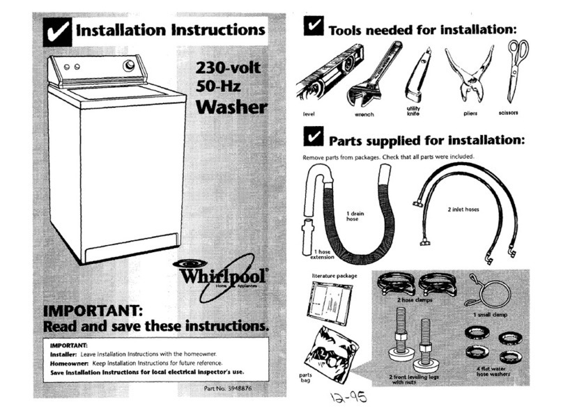Whirlpool 3XLA87W92BQ0 User manual