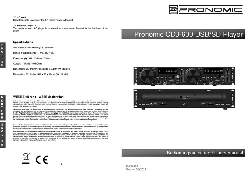 Pronomic CDJ-600 user manual