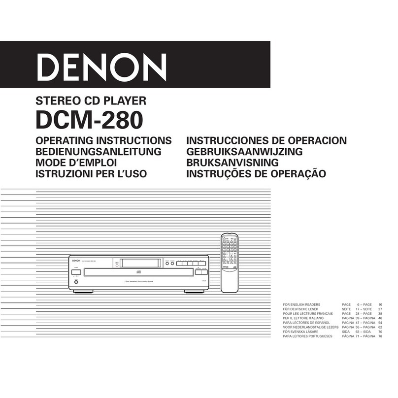 Denon DCM280 - CD Changer Player operating instructions