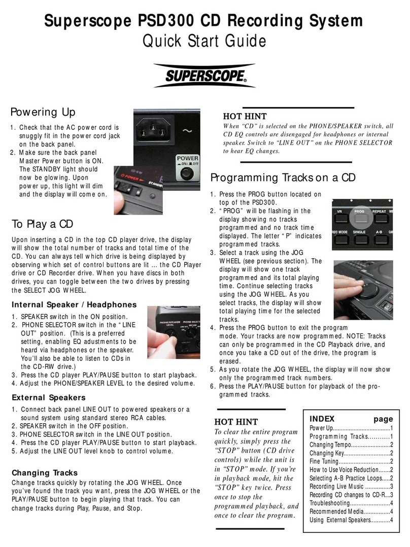 Superscope PSD300 User manual