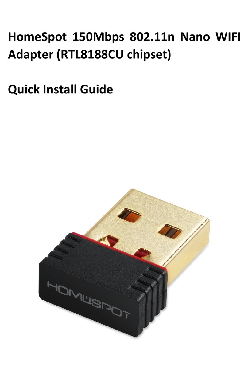HomeSpot HS-WIFIUSB Quick install guide