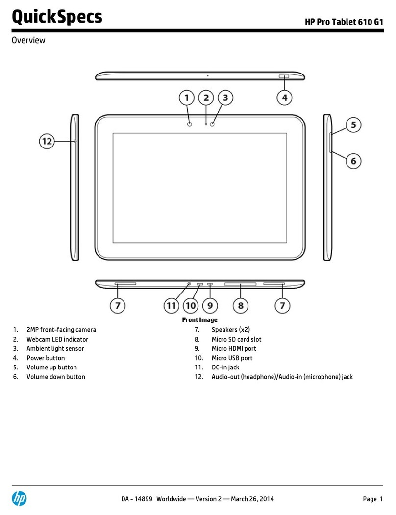 HP Pro Tablet 610 G1 User instructions