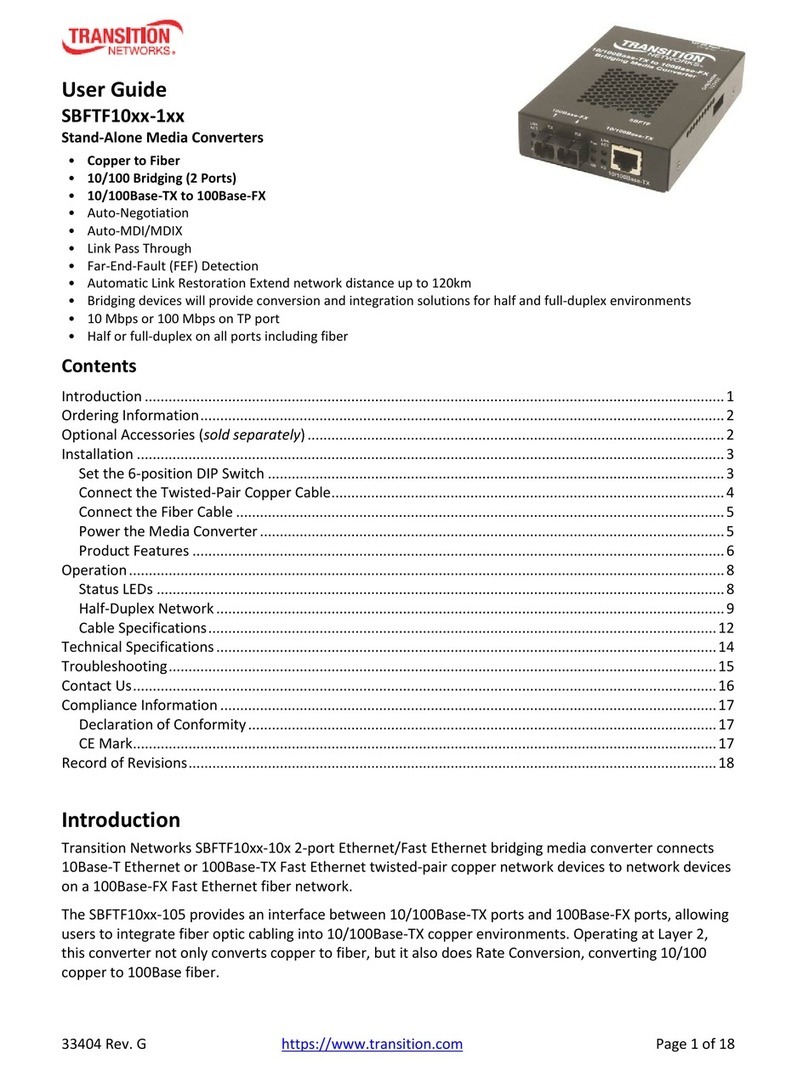 Transition Networks SBFTF10xx-1xx User manual