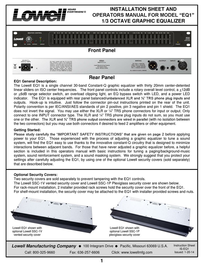 Lowell EQ1 Installation sheet
