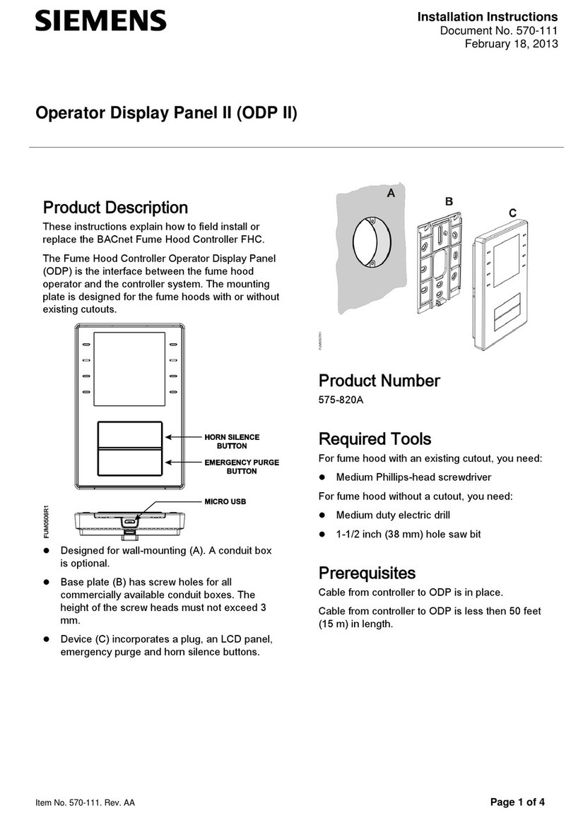 Siemens Operator Display Panel II User manual