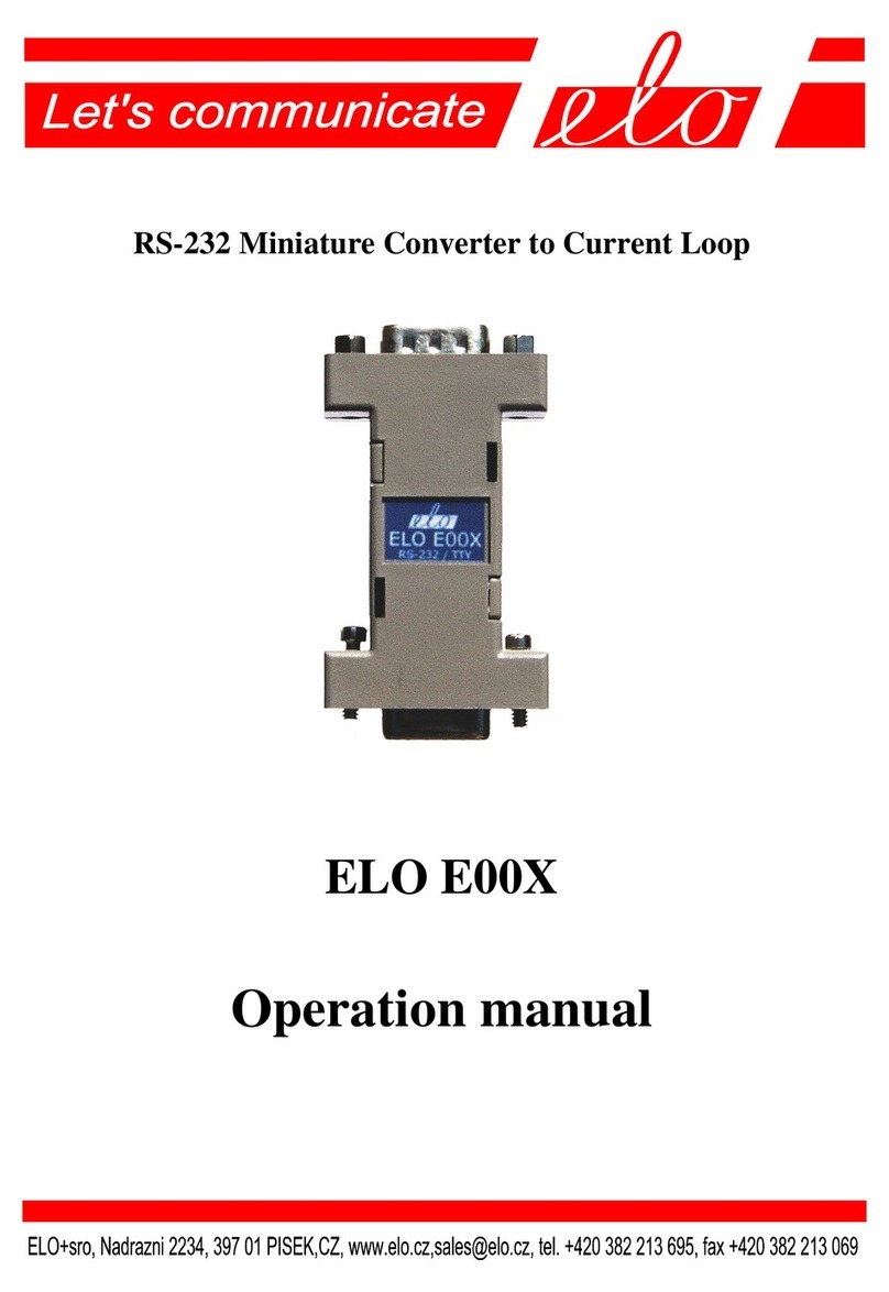 Elo TouchSystems ELO E00X Operation manual