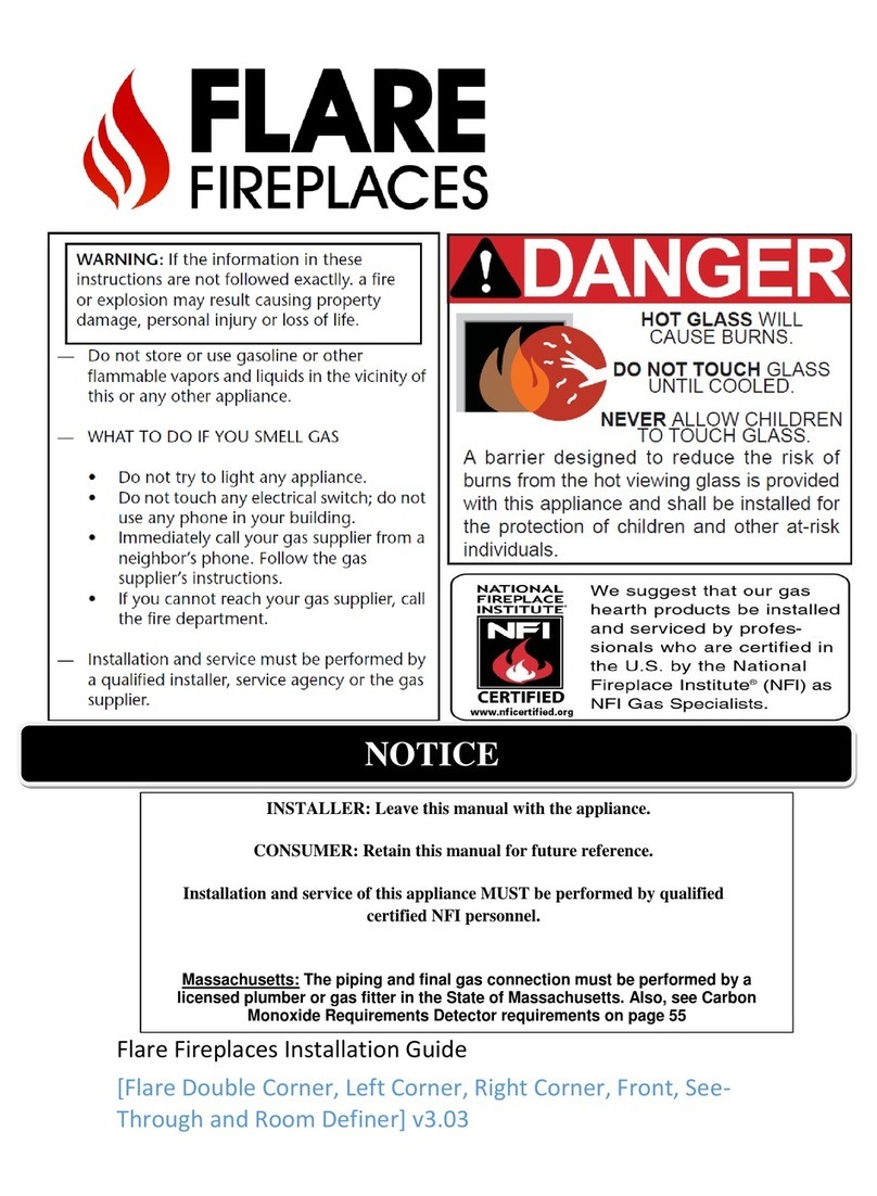 Flare Fireplaces FLARE 30H installation guide Flare Fireplaces FLARE 30H installation guide