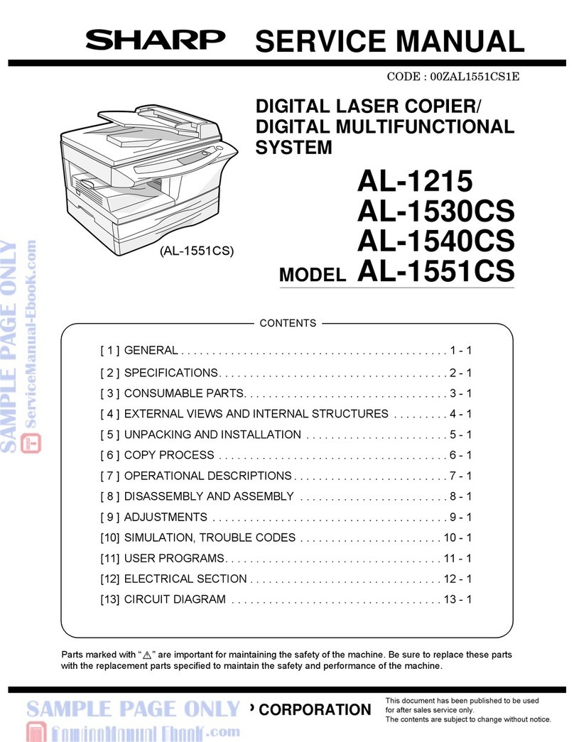 Sharp AL1215 - B/W Laser - Copier User manual Sharp AL1215 - B/W Laser - Copier User manual