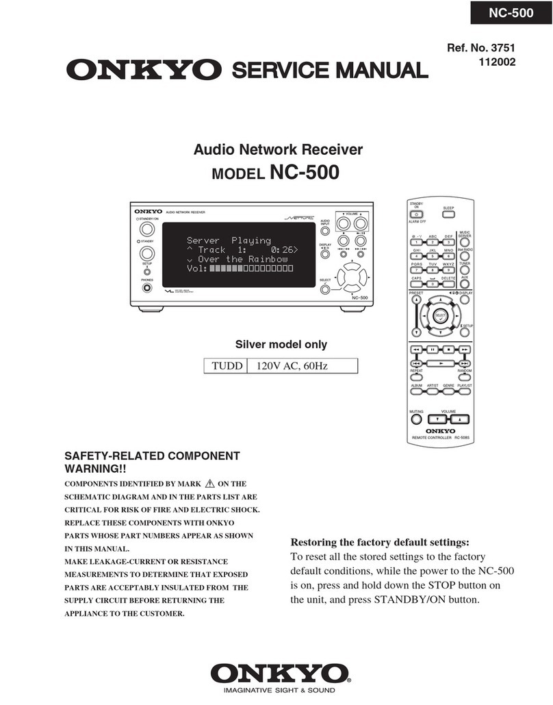 Onkyo NC 500 - NetTune Receiver Service manual