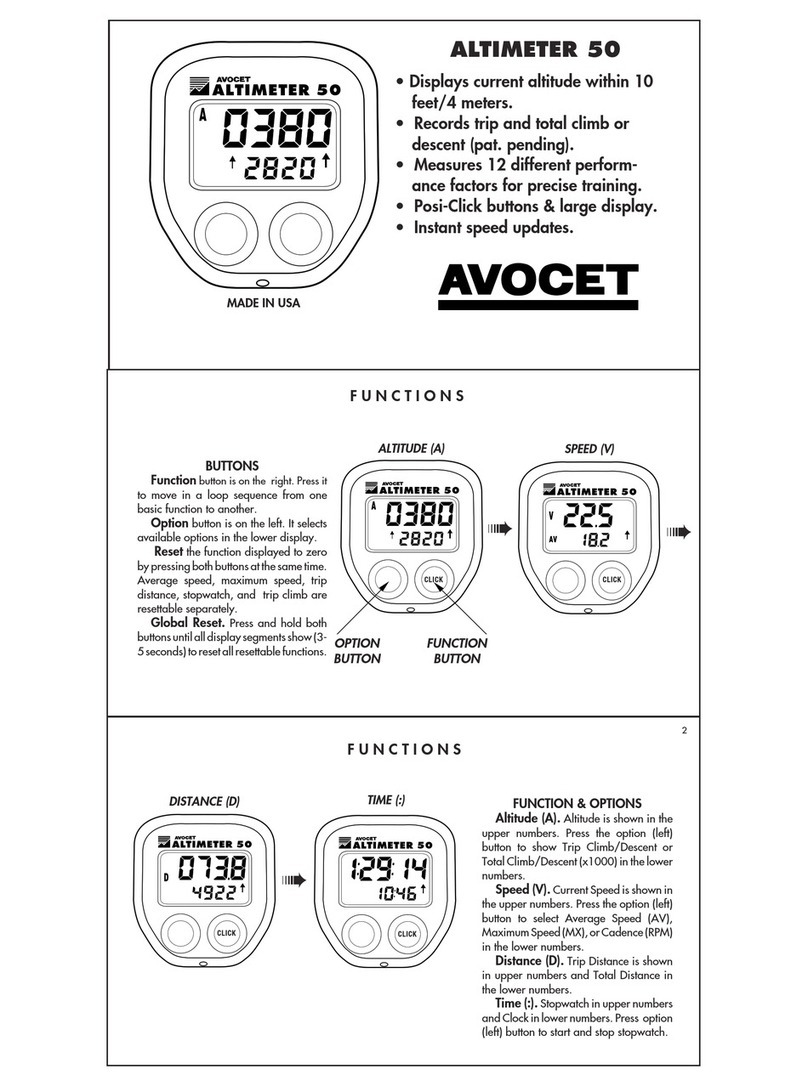 Avocet ALTIMETER 50 manual