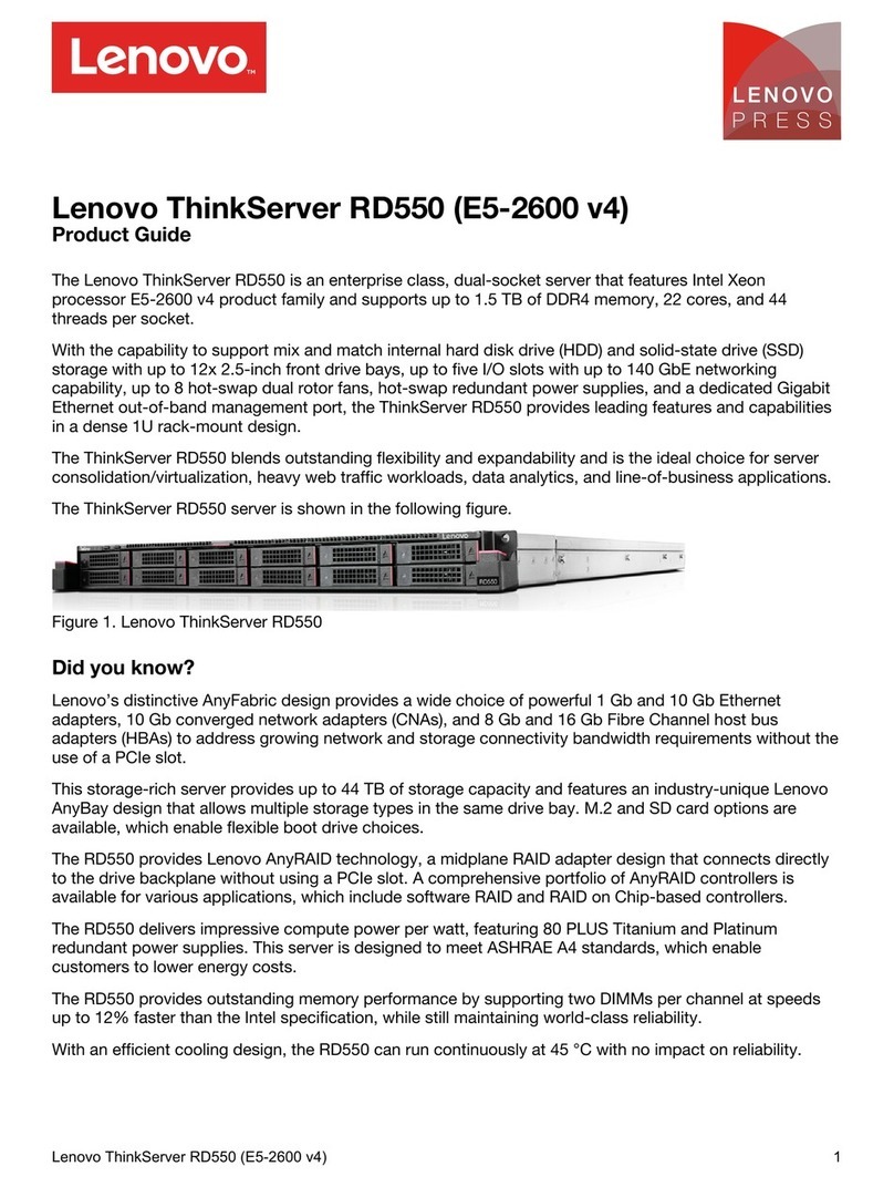 Lenovo ThinkServer RD550 User manual Lenovo ThinkServer RD550 User manual