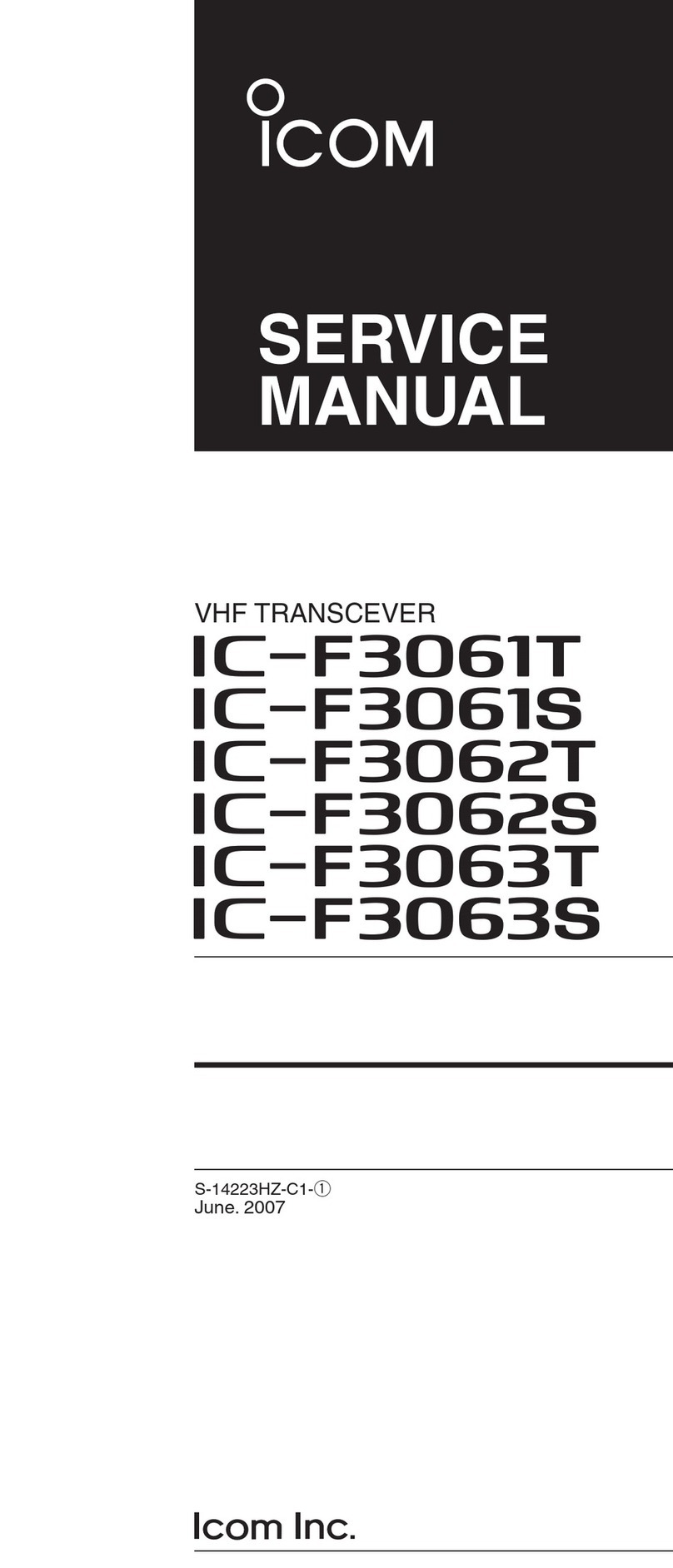 Icom IC-F3062T User manual