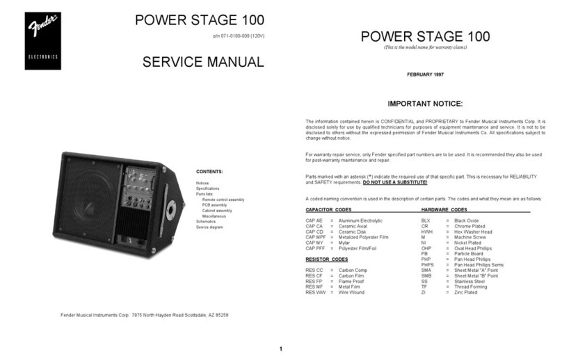 Fender Power Stage 100 User manual Fender Power Stage 100 User manual
