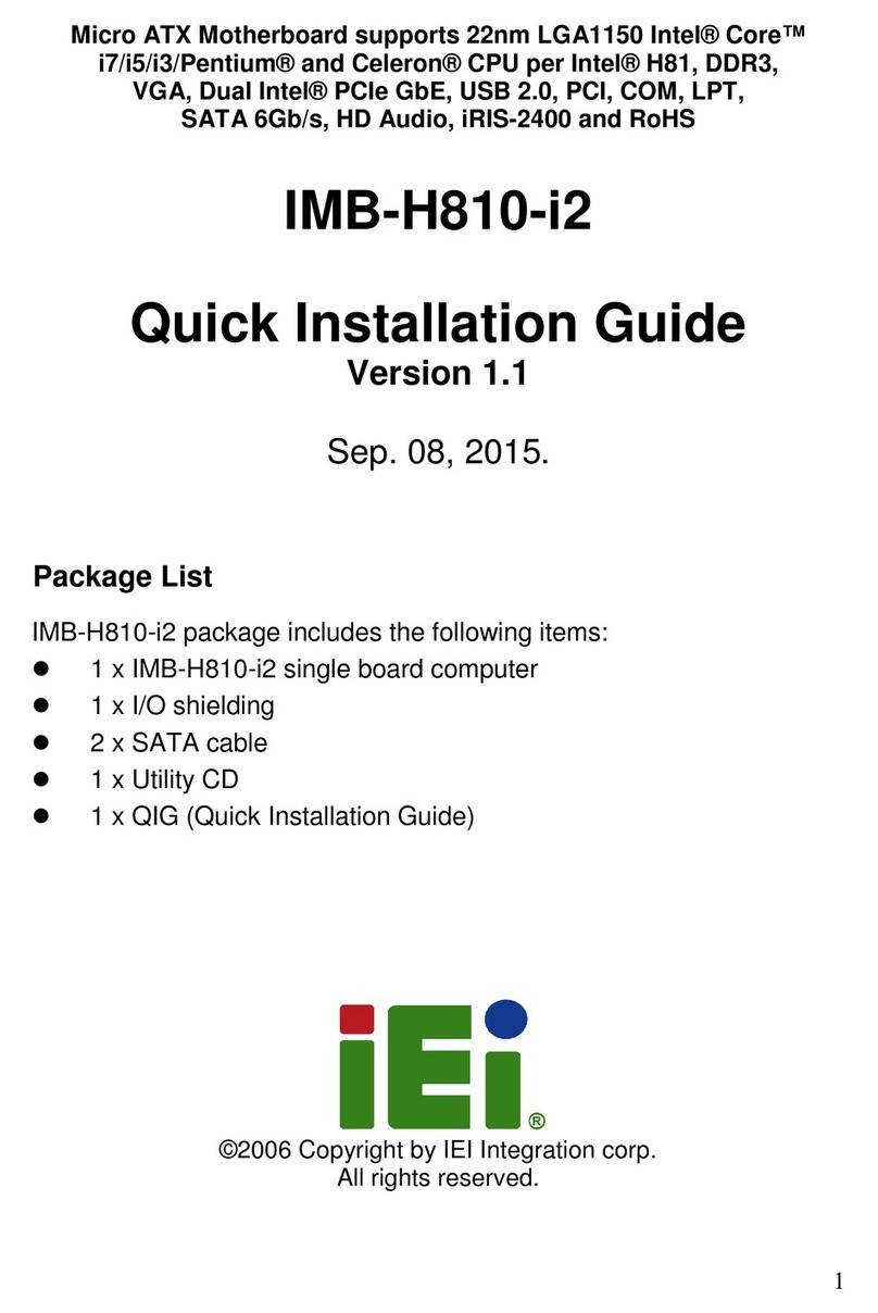 IEI Technology IMB-H810-i2 Quick installation guide