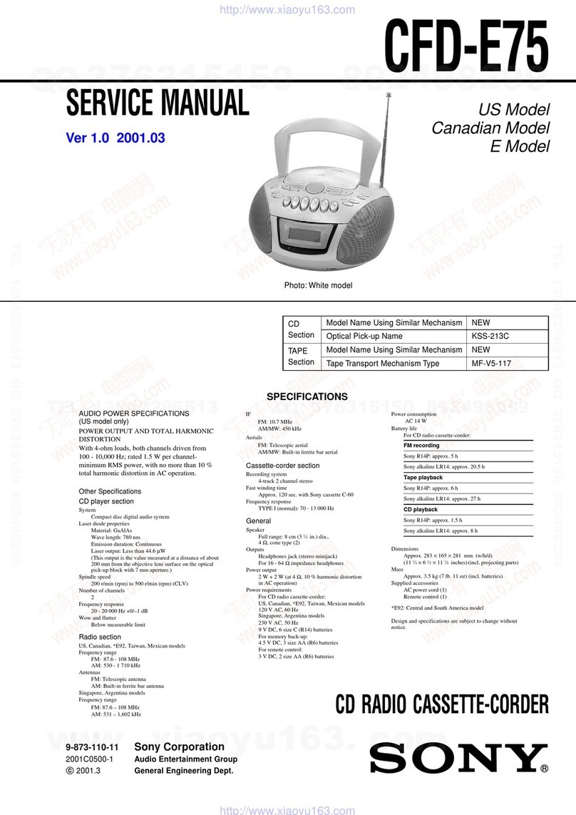 Sony CFD-E75 Marketing Service manual