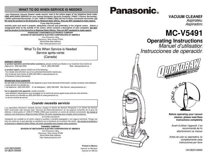 Panasonic MC-V5491 operating instructions