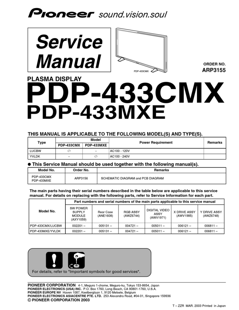 Pioneer PDP 433CMX User manual