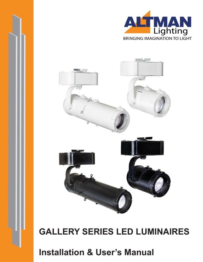 Altman GALLERY SERIES Installation and user manual