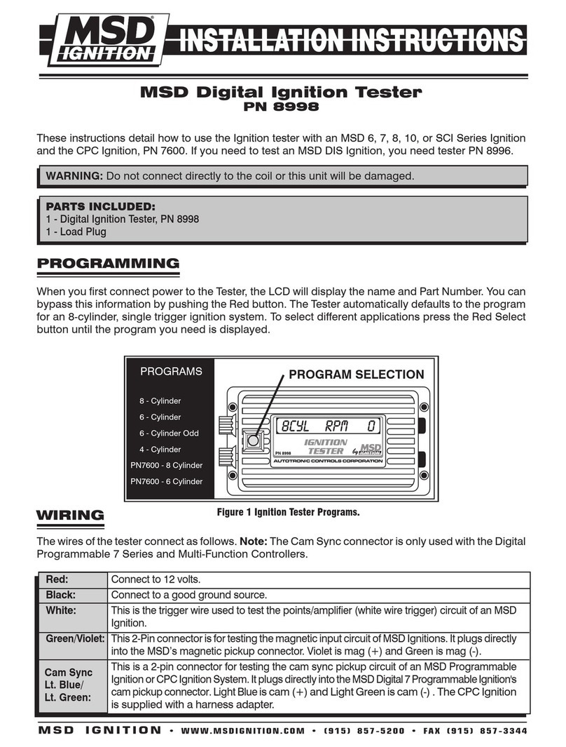 MSD Ignition 8998 User manual