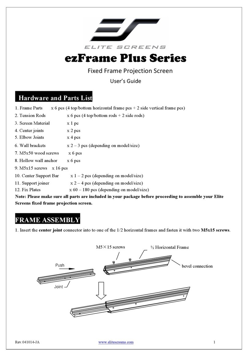 Elite Screens ezFrame Plus Series User manual