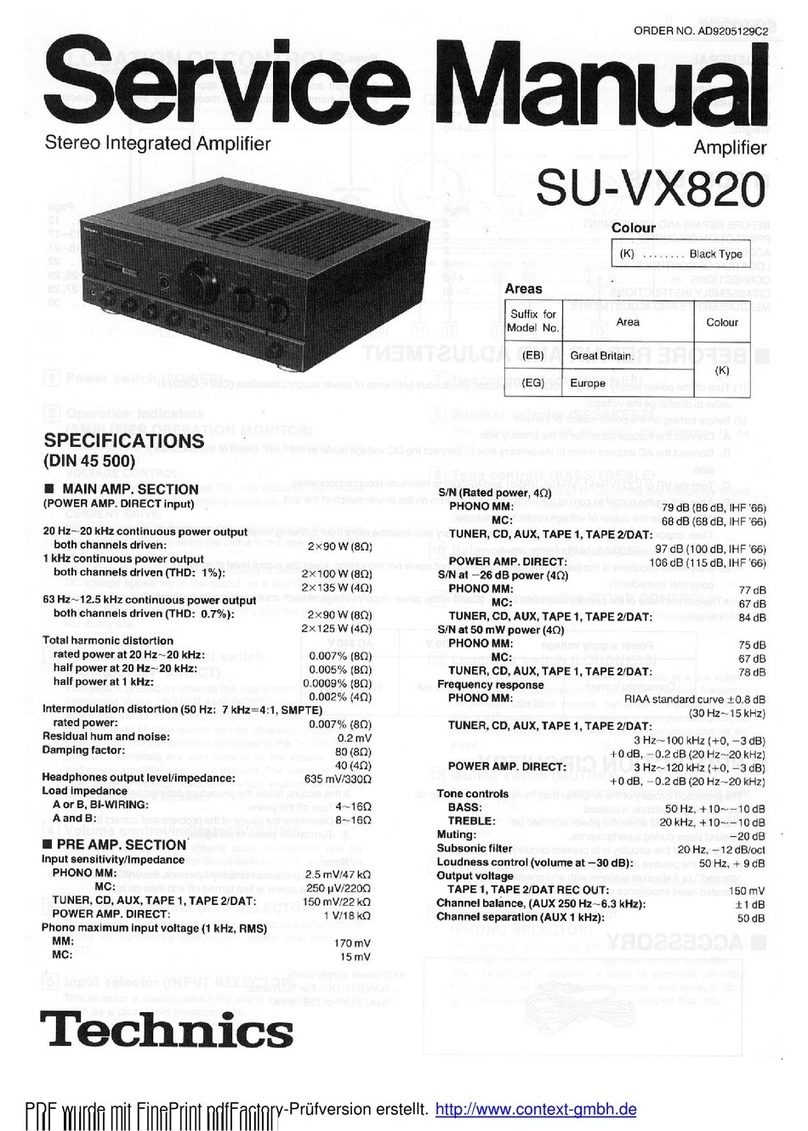 Technics SU-V8 User manual