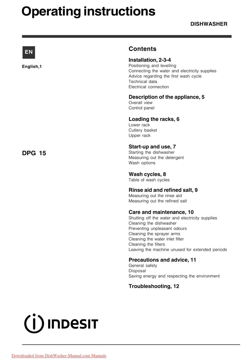 Indesit DPG 15 operating instructions