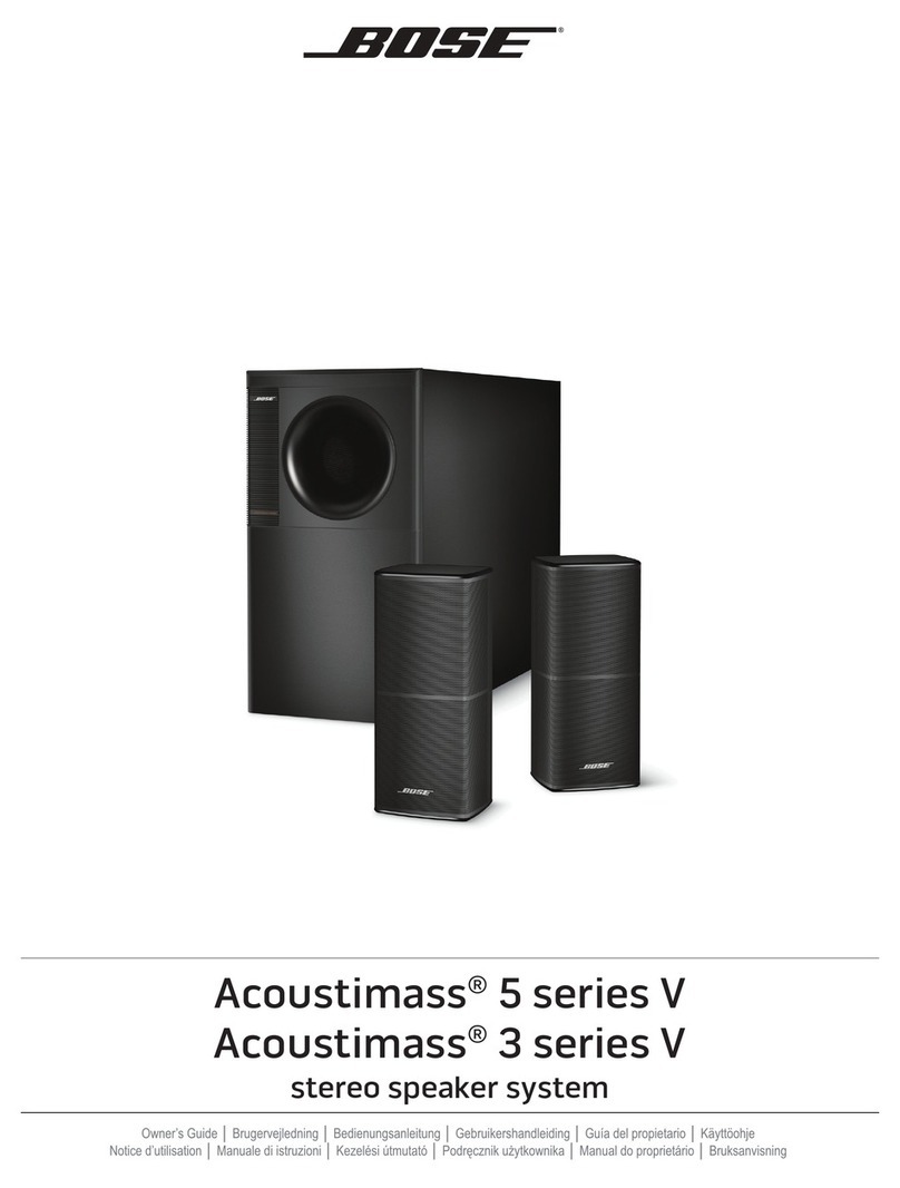 Bose Acoustimass 5 series V User manual Bose Acoustimass 5 series V User manual