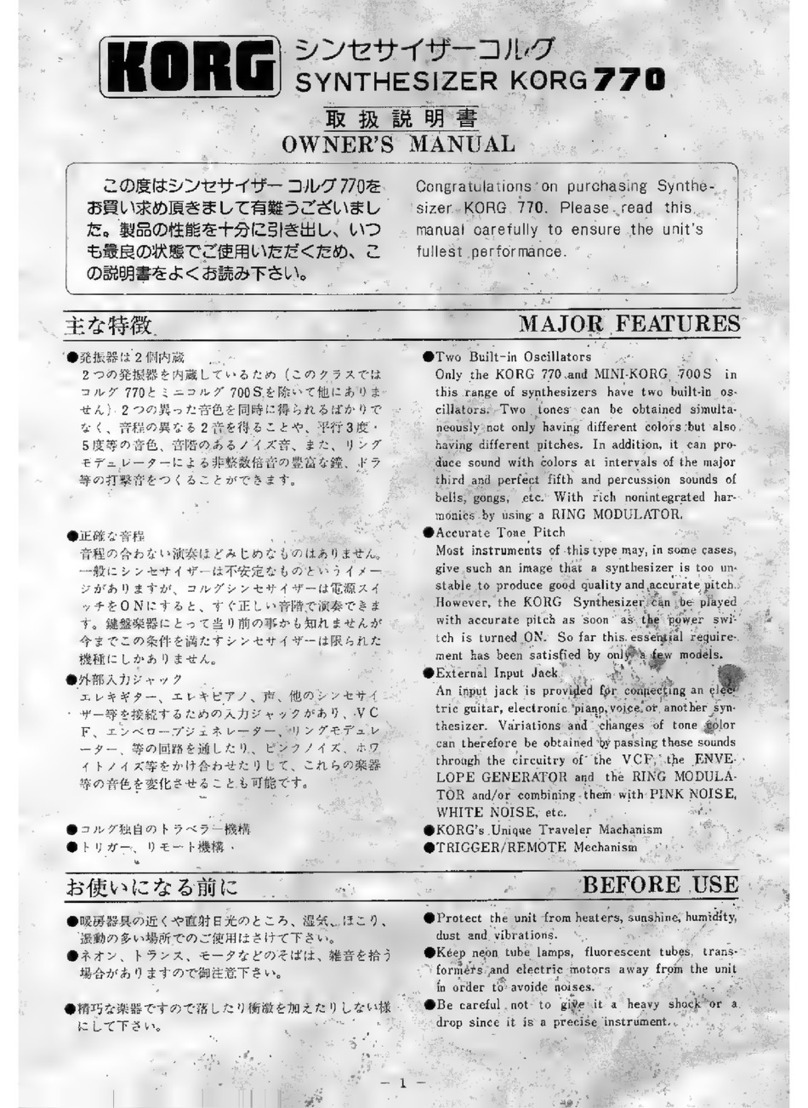 Korg 770 owner's manual