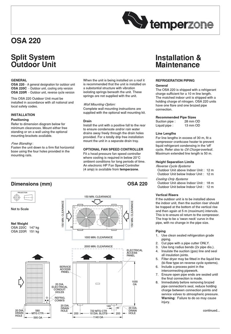 TemperZone OSA 220 Maintenance and service guide