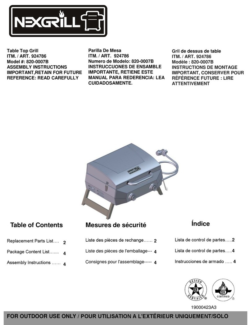 Nexgrill 820-0007B Assembly instructions