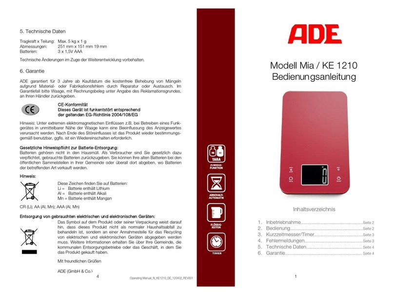ADE KE 1210 User manual