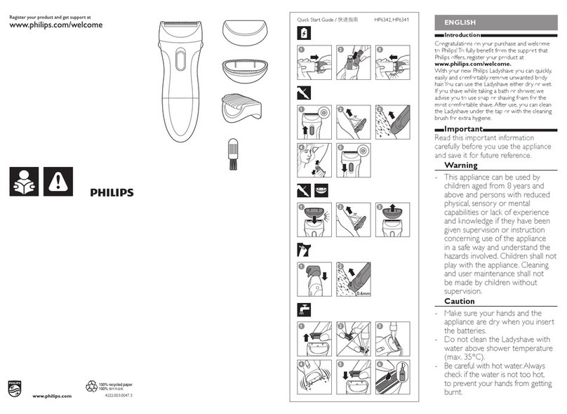Philips Ladyshave HP6342 User manual