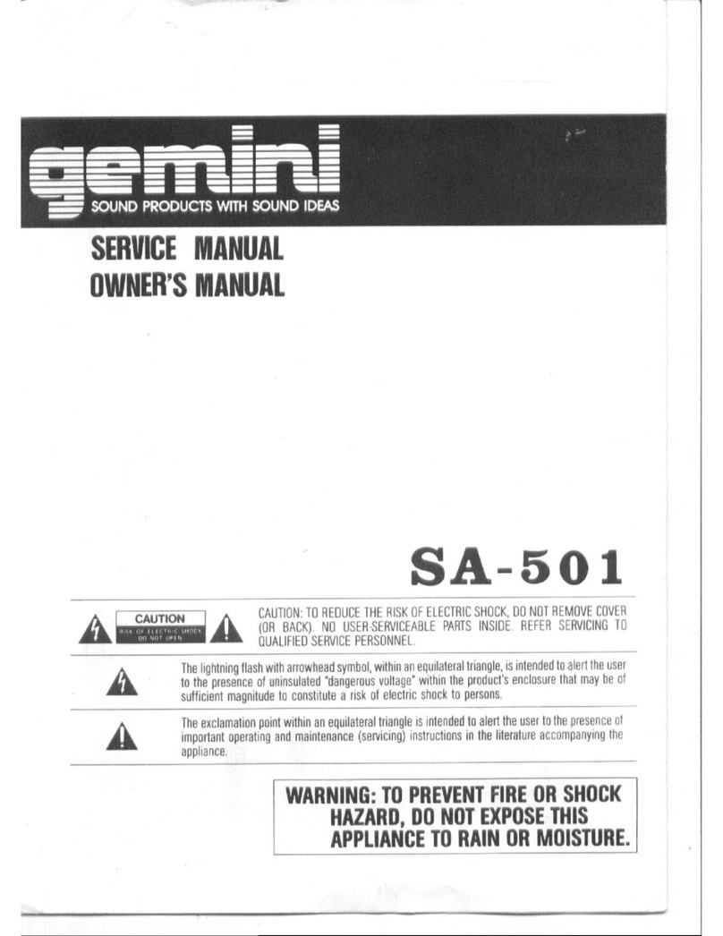 Gemini SA-501 owner's manual